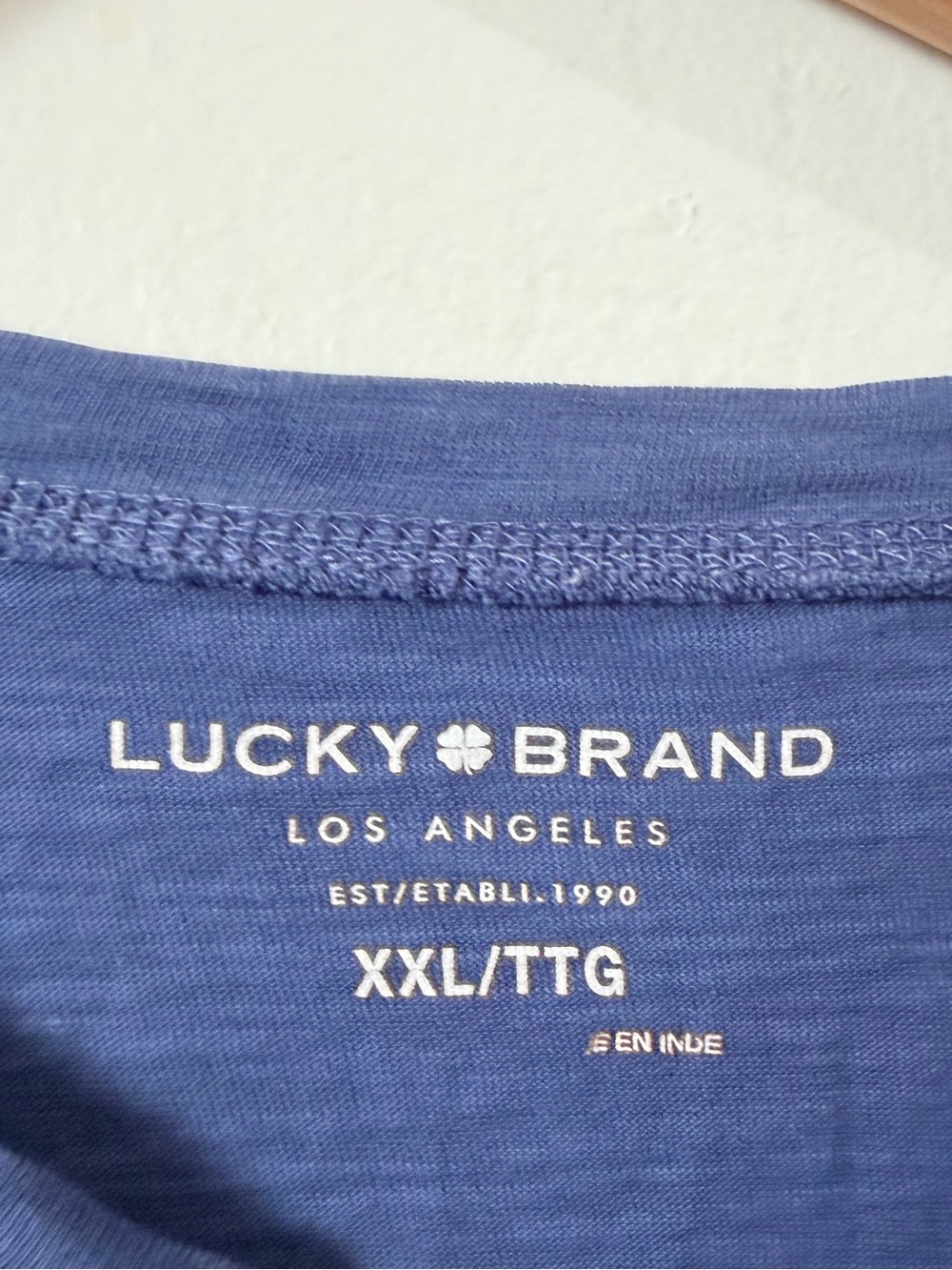 Lucky Brand Mens XXL Blue Slub Cotton Henley Shirt Casual Everyday Tee - Picture 3 of 5